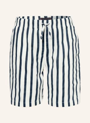 Tommy Hilfiger Šortky Ve Stylu Joggingových Kalhot S Lněným Vzorem bílá / tmavě modrá