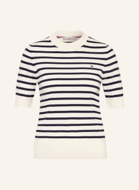 Tommy Hilfiger Pletené Tričko bílá / tmavě modrá