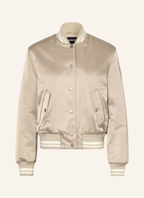Mackage Univerzitní Bunda Juniper béžová / bílá
