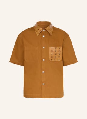 Mcm Košile S Krátkým Rukávem, Střih Comfort Fit koňaková / černá