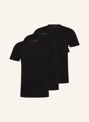 Tommy Hilfiger 3ks Balení Triček S Výstřihem Do V černá