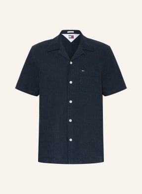 Tommy Jeans Resorthemd Comfort Fit Mit Leinen blau