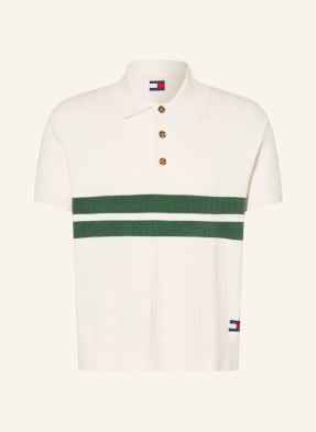 Tommy Jeans Pletené Polo Tričko krémová / zelená