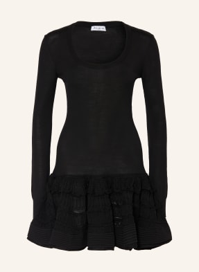 Alaïa Pletené Šaty S Volánky černá