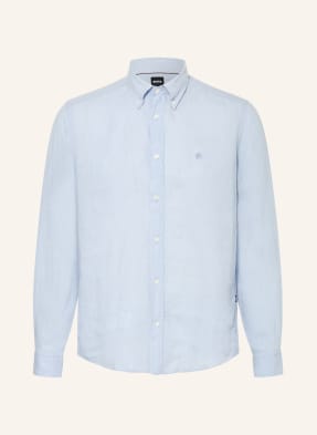Boss Leinenhemd Liam Regular Fit blau