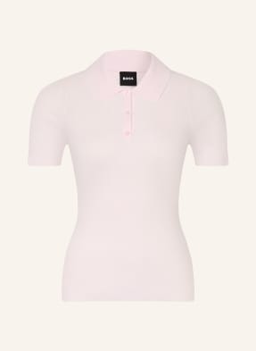 Boss Strick-Poloshirt Feskus rosa