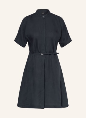 Boss Kleid Dalinia Mit Leinen blau