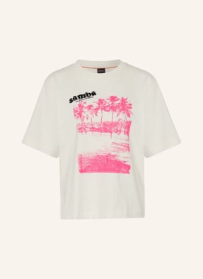 Boss T-Shirt Eregular Mit Schmuckperlen weiss