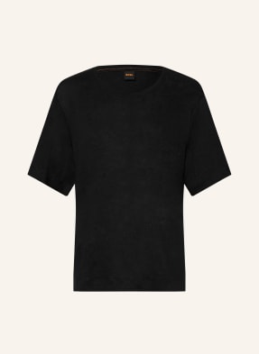 Boss T-Shirt Emma Aus Leinen schwarz
