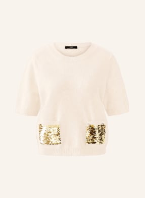 Oui Strickshirt Mit Pailletten weiss