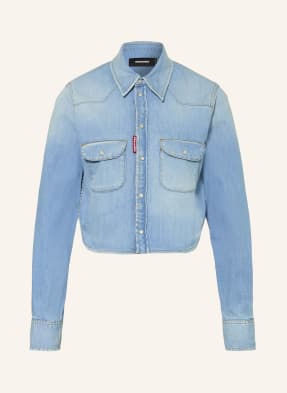 dsquared2 Krátká Džínová Košile tmavě modrá