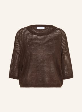 Darling Harbour Strickshirt Aus Leinen braun