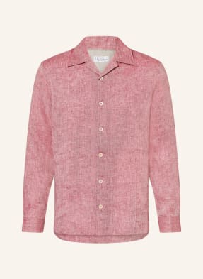 Brunello Cucinelli Leinenhemd Comfort Fit rot