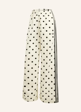 Adidas Originals Track Pants Satin Polka Dots Wide Leg weiss