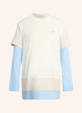 Adidas Originals Tričko S Dlouhým Rukávem Loose Layered Long Sleeve režná / béžová / tmavě modrá