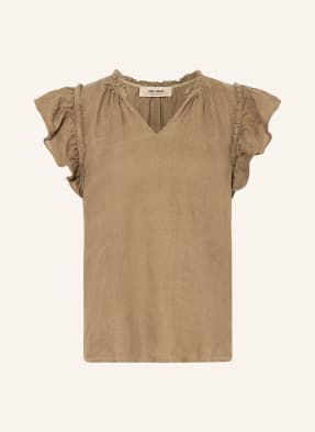 Mos Mosh Blusenshirt Mmtea Aus Leinen Mit Rüschen gruen