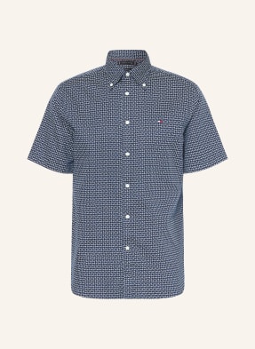 Tommy Hilfiger Kurzarm-Hemd Regular Fit Mit Leinen blau