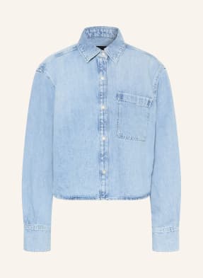7 For All Mankind Džínová Košile Ivy S Lnem modrá