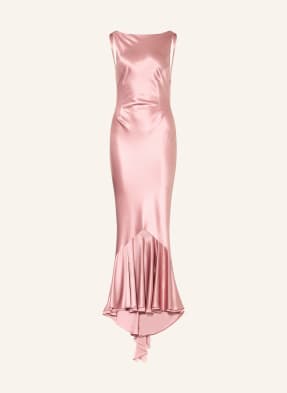 Retrofête Večerní Šaty Ambrosia S Volány růžová