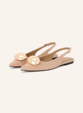Jeffrey Campbell Baleríny Sling Tactful béžová / zlatá