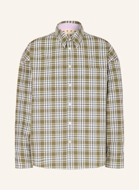 Marni Košile Comfort Fit olivová / modrá / bílá