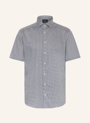Olymp Košile S Krátkým Rukávem Luxor Modern Fit tmavě šedá / bílá