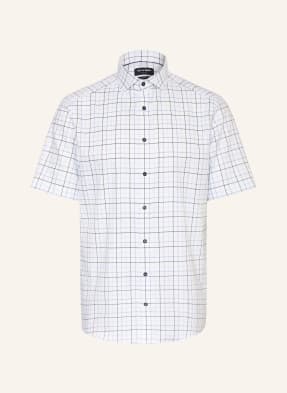 Olymp Košile S Krátkým Rukávem Luxor Modern Fit bílá / tmavě šedá / tmavě modrá