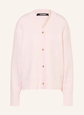 Jacquemus Svetr Le Cardigan Doppio Z Merino Vlny světle růžová
