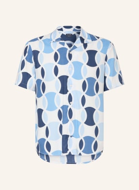 Olymp Resortová Košile Casual Regular Fit bílá / tmavě modrá / modrá