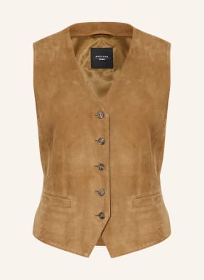 Weekend Max Mara Kožená Vesta Vetusta koňaková