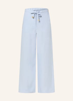 S Max Mara Lněné Kalhoty Amedea tmavě modrá