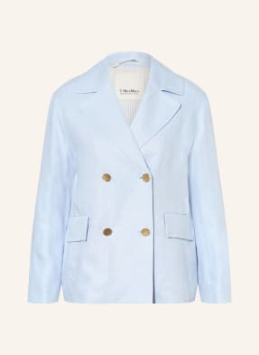 S Max Mara Lněný Blejzr Avenue tmavě modrá