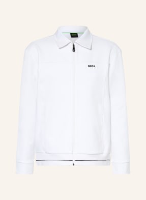 Boss Sweatjacke Member weiss