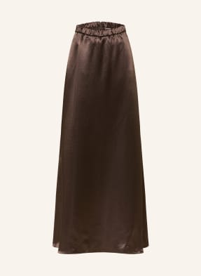 Mm By Max Mara Saténová Sukně Tuono tmavě hnědá