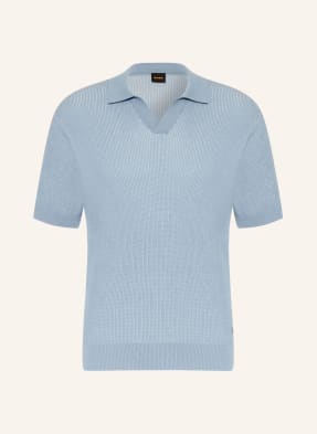 Boss Strick-Poloshirt Aravolo blau