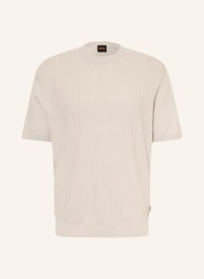 Boss Strickshirt Kajordino Mit Leinen grau