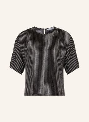 Max Mara Hedvábná Halenka Nordica S 3/4 Rukávem černá / bílá