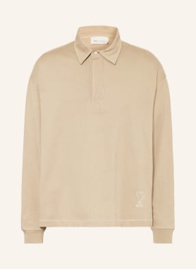 Ami Paris Polo Tričko Z Džerzeje, Oversized Střih béžová