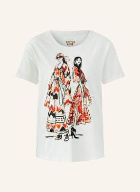Oui T-Shirt Mit Schmucksteinen weiss