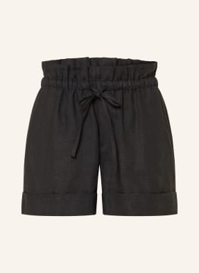 Drykorn Paperbag-Shorts Edict Aus Leinen schwarz