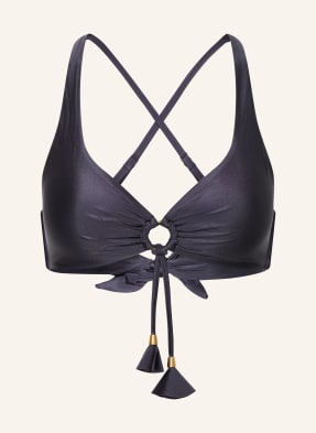 Seafolly Bralette-Bikiny Belle S Výřezem černošedá