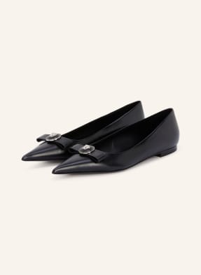 Versace Ballerinas Gianni Ribbon Mit Schmucksteinen schwarz