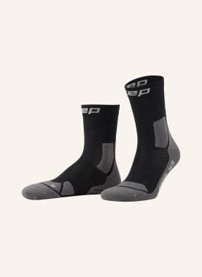 Cep Trekingové Ponožky Hiking Light Cushion Mid Cut S Merino Vlnou černá / šedá