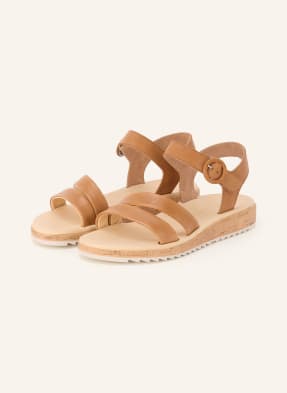 Paul Green Plateau-Sandalen Washed Kid Cuoio braun