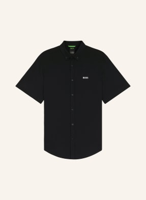Boss Kurzarm-Hemd St_Motion S Regular Fit Aus Jersey schwarz
