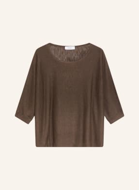Comma Pullover Mit Leinen Und 3/4-Arm braun