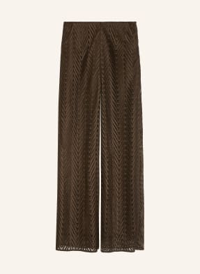Comma Hose Aus Spitze braun