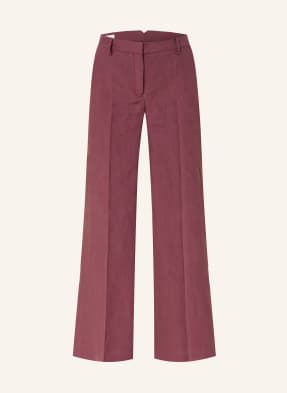 Grasegger Lněné Kalhoty Gertrude tmavě červená
