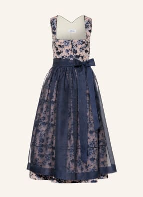 Grasegger Dirndl Britta růžová / tmavě modrá / modrá