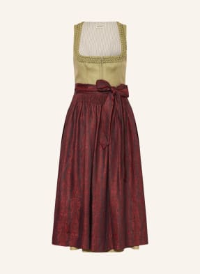 Gottseidank Dirndl Vreni Z Kombinace Materiálů S Lnem světle zelená / tmavě červená / tmavě modrá